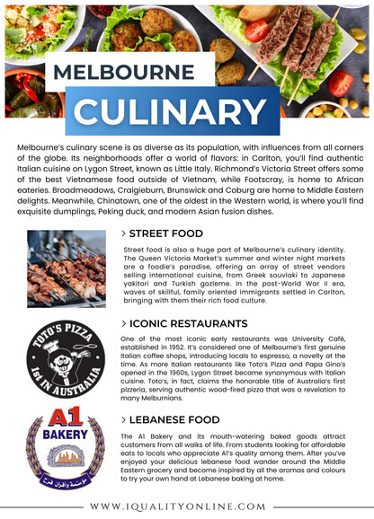 Cover of “The Ultimate Melbourne Travel Guide” featuring iconic Melbourne landmarks, vibrant street art, bustling laneways, and scenic city views, representing top attractions, dining, and local culture.