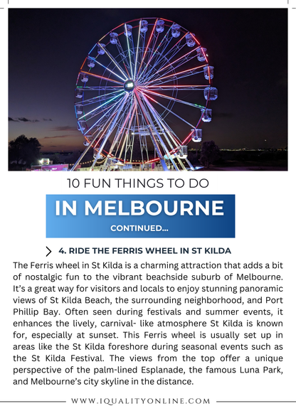Cover of “The Ultimate Melbourne Travel Guide” featuring iconic Melbourne landmarks, vibrant street art, bustling laneways, and scenic city views, representing top attractions, dining, and local culture.